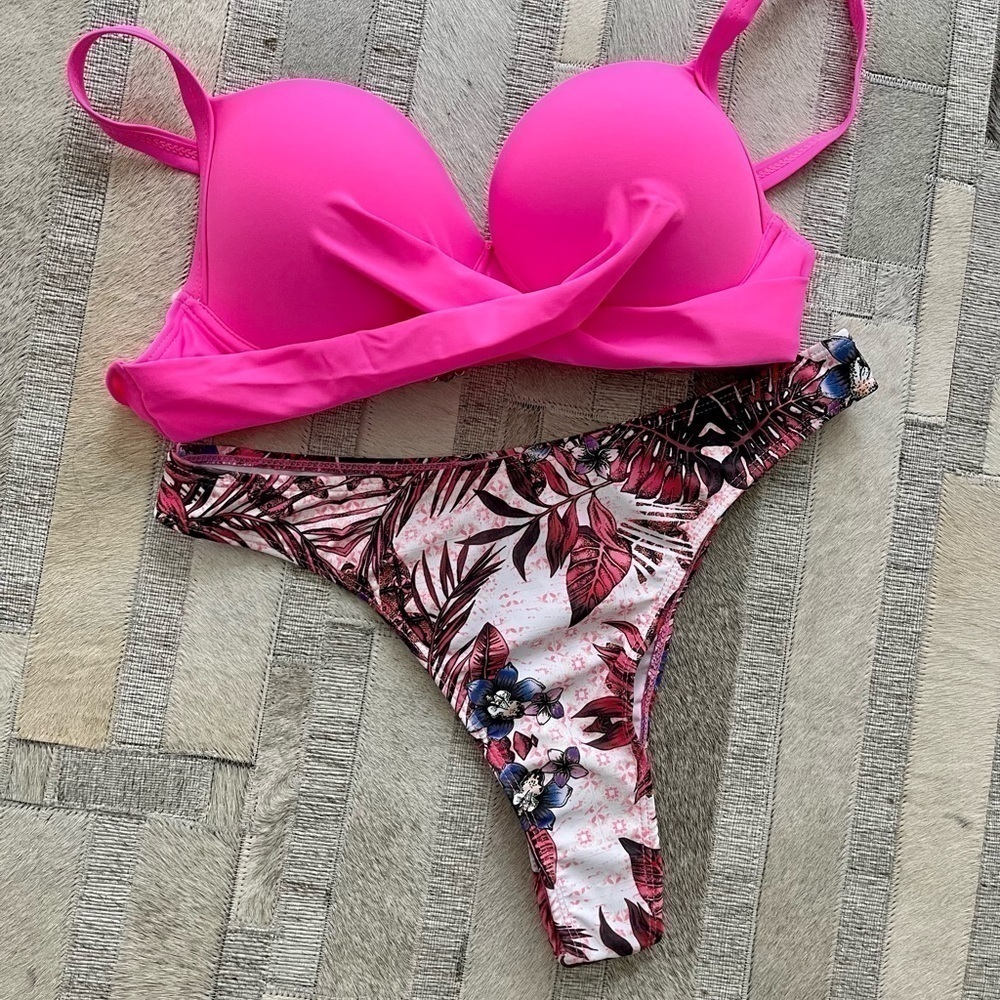 Hot Pink 3 Piece Swimwear - Picture 4 of 10